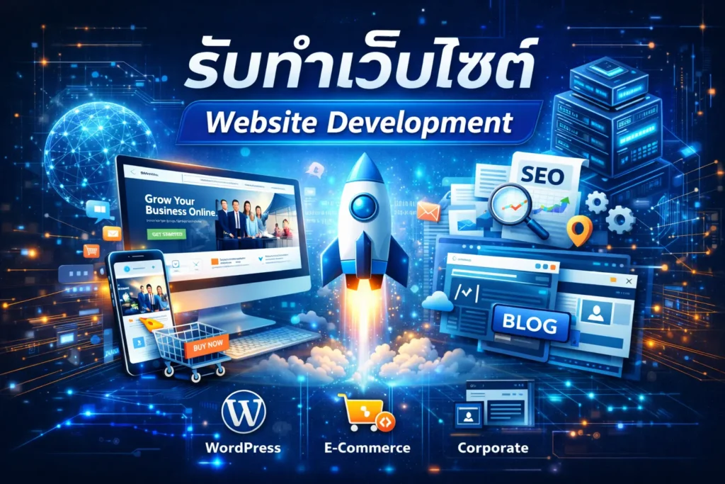 บริการรับทำเว็บไซต์ ออกแบบเว็บไซต์มาตรฐานสากล (Website Development)