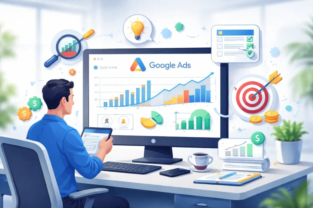 การทำ โฆษณา Google Ads ให้ได้ผลลัพธ์ที่ดีไม่ได้จบแค่การตั้งค่าแคมเปญ แต่ต้องมีการติดตามและปรับปรุงอย่างต่อเนื่อง